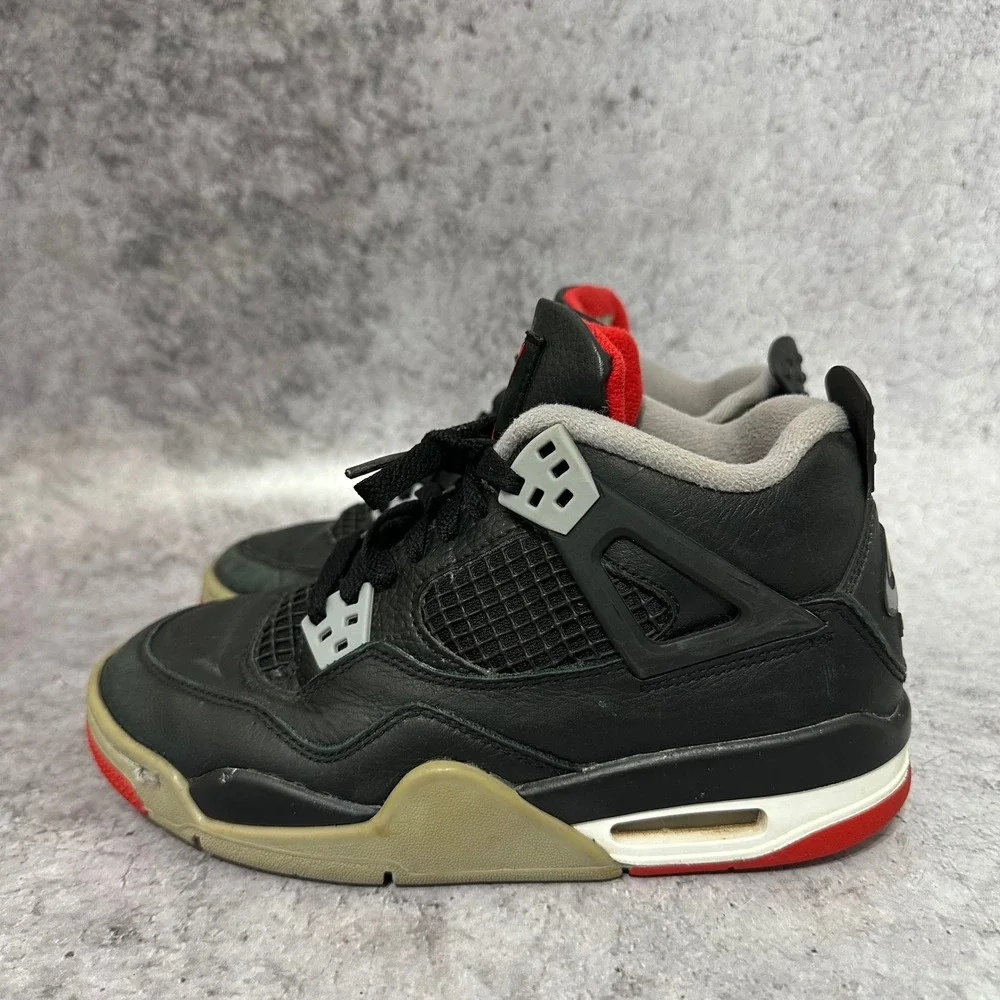 Jordan Air Jordan 4 Retro Kids 4Y Black Bred Reimagined FQ8213-006 Sneakers